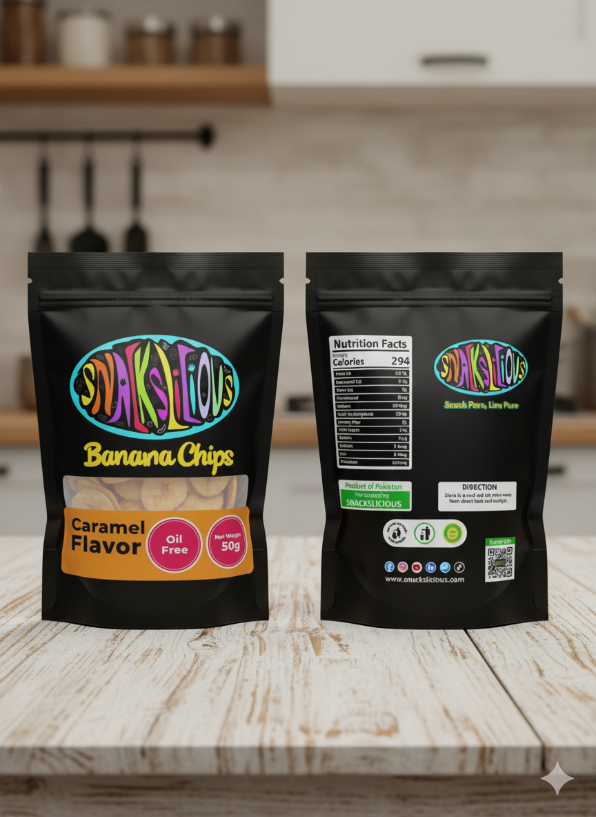 Banana Chips Caramel Flavor | Naturally Sweet Dehydrated Banana Snack – Snackslicious