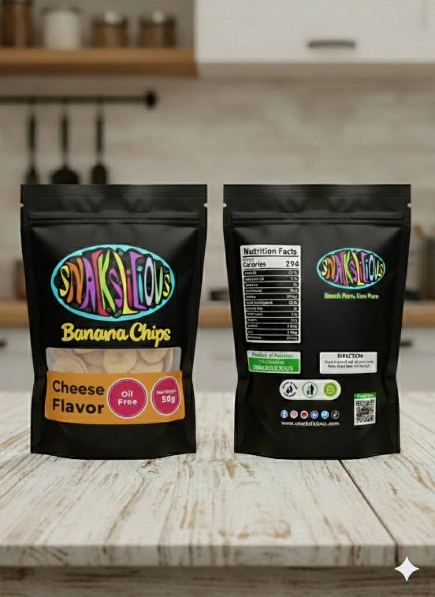 Banana Chips Cheese Flavor | Oil-Free, Preservative-Free & Healthy Snack – Snackslicious