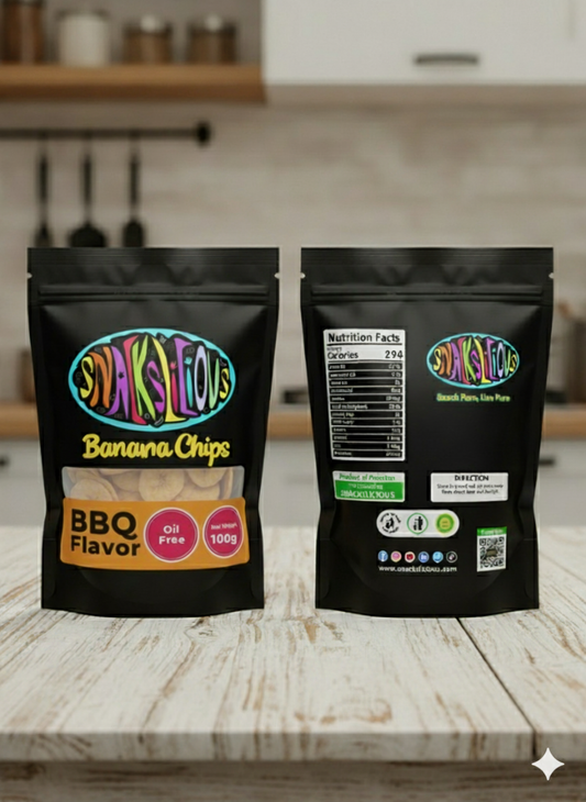 Banana Chips BBQ Flavor | Oil-Free, Preservative-Free & Safe for Kids – Snackslicious